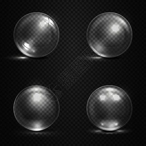 3光亮的玻璃球魔术晶体或矢量一组玻璃透明球光亮的晶体光亮的3玻璃球晶体或矢量组图片