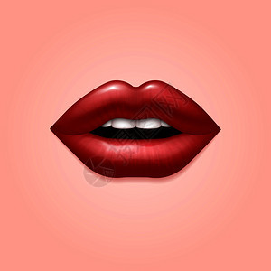 3d现实的矢量说明妇女红嘴唇迷人的感嘴唇迷人的红女感嘴唇图片