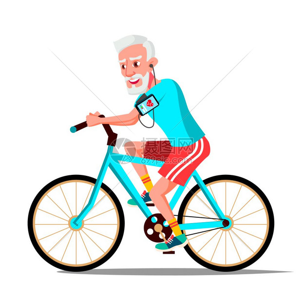 老年人骑自行车健康生活方式自行车户外体育活动举例说明老年人骑自行车孤立例子图片
