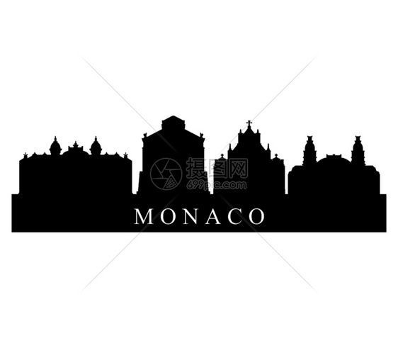 摩纳哥城市剪影图片