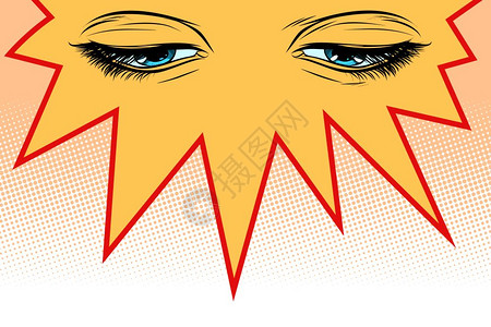 流行艺术反向矢量说明古老的陈年装饰品女眼神往下看图片素材