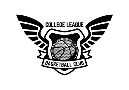 "设计比赛"海报带有翅膀的篮球运动标志海报签t衬衫的设计要素插画