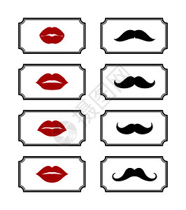 浴室 男女女士们先生卫间符号矢量嘴唇和胡子男女元素说明矢量嘴唇胡子插画