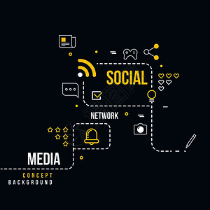 抽象社会区网络交互式媒体矢量概念社交网络计划媒体插图图片