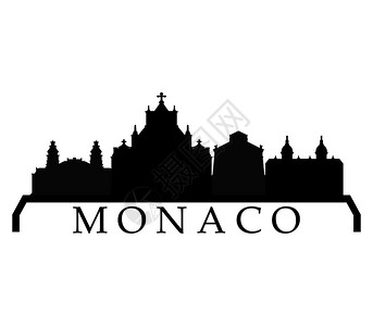 摩纳哥城市剪影图片