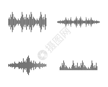 音频波动声音波矢量说明设计模板插画