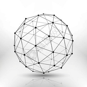 电环球连通网络技术连接矢量概念抽象的边框线和点全球架图解铁环球图片