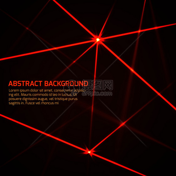 具有安全红激光束的抽象矢量技术背景激光线能源说明红色激光技术带有安全红激光束的抽象矢量技术背景图片