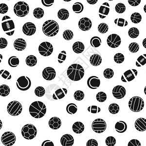 运动球矢量无缝模式足球和背景设计网插图运动矢量无缝模式图片