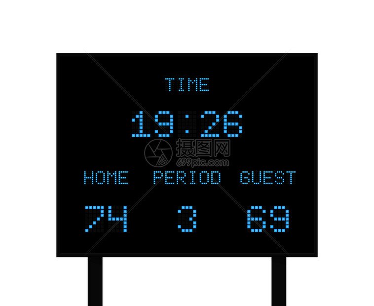 具有足球或得分竞争的矢量数字电子板具有结果竞争的记分板用信息显示记分板图片