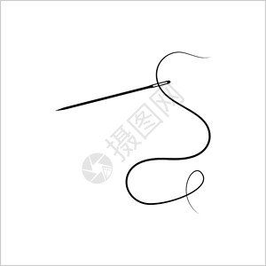 设计眼睛缝针配有一件线条设计矢量画插图插画