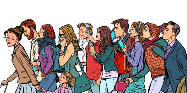 拥挤的人群图片