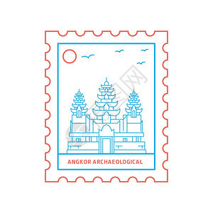 泰姬陵建筑邮票背景图片
