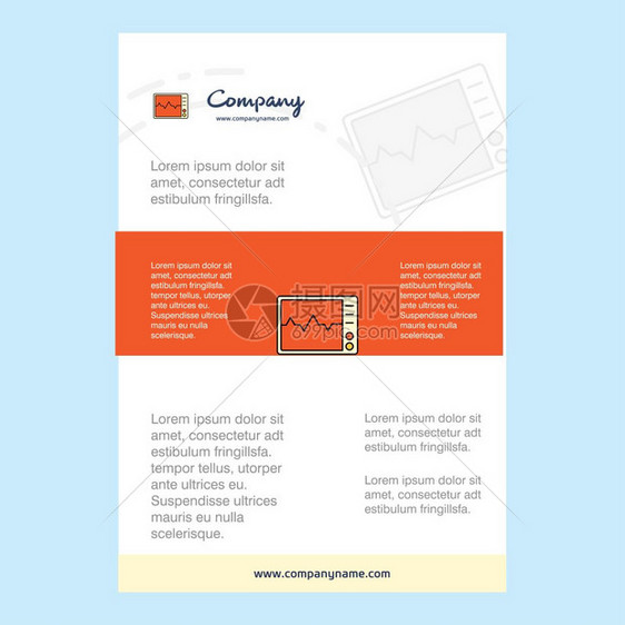 ecg昏迷情况简介年度报告绍小册子矢量背景的模板布局图片