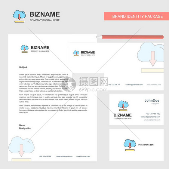 下载商业信头封和访问卡片设计矢量模板图片