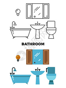 平板风格洗手间概念高清图片