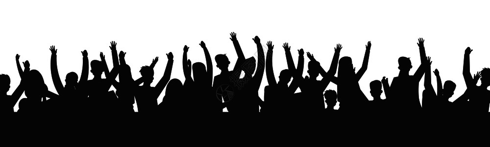 音乐会观众舞蹈晚展示舞台影子轮廓矢量体育活动球迷团舞蹈群众聚集了