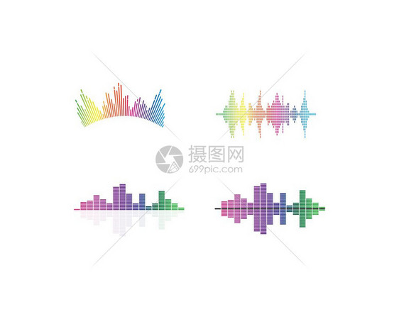 音效波加压标识矢量图模板图片