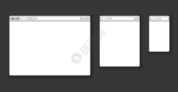 网页窗口移动屏幕互联网平板模空页面网络向量设置浏览器模型网站不同设备窗口移动屏幕互联网平板空页面络行设置图片