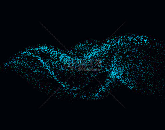 带有微粒的数码流动波抽象的烟雾效应背景含有微粒的烟雾运动波效应流能量说明矢抽象的烟雾效应背景图片