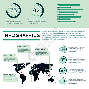 世界信息概念包括线条图表和其他矢量元素设计项目置文本位海报网页配有图表和世界地解信息概念配有线条图表和其他矢量元素设计项目置文本图片