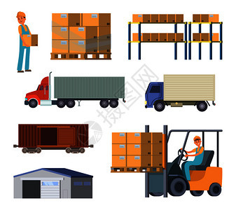 装货工人特定汽车运送流程示例图片