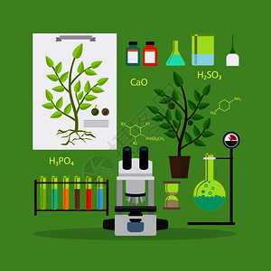 生物学研究实验室设备图标矢量说明生物学研究设备图片