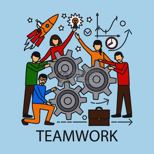与科轮合力概念成功就计划矢量说明与科轮合力概念