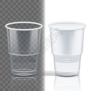 塑料杯透明矢量图形品牌饮料杯可支配餐具清空容器冷或热外送饮料隔离的三张现实插图产品包装可支配餐具清空容器图片