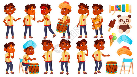 男孩图片幼稚园的印度男孩为广告标语牌印刷设计漫画插图幼稚园的印度