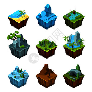 游戏风格各种地形地貌图片