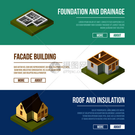 建筑施工阶段插画文本图片