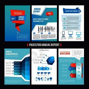 公司年度报告设计模板矢量页面布局和文本的放置位公司手册模板插图公司年度报告设计模板图片