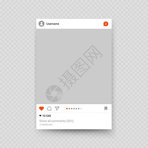 透明背景的现实框架照片张贴和为社交媒体张贴的摄影内容矢量说明透背景的现实持续框架图片