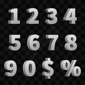 愚乐大作战字体以透明背景隔离的矢量3d数字符号学图解以透明背景隔离