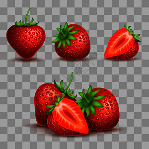 透明背景上的新鲜草莓图片