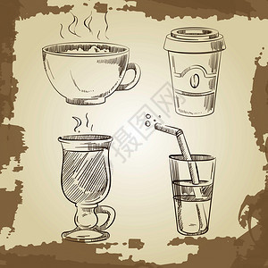 手绘咖啡饮料图片