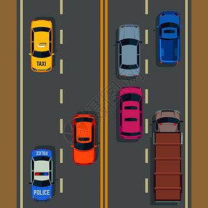 汽车无缝交通和道路平板图图片