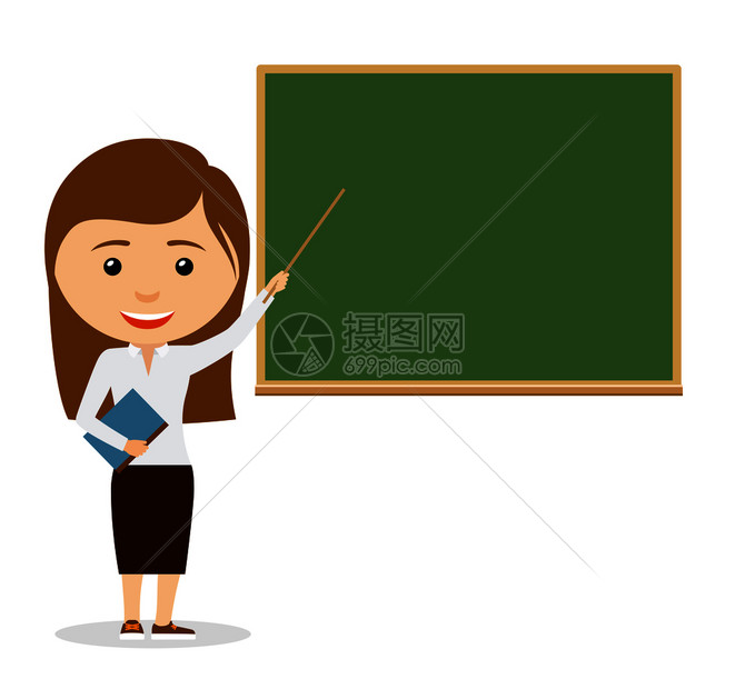 黑板和女教师图片