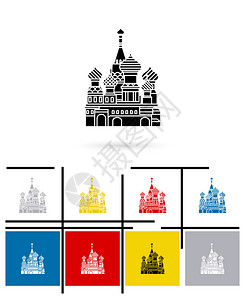 圣巴兹尔大教堂图标或圣巴兹尔大教堂标志矢量圣巴西尔大教堂象形图或圣巴西尔大教堂符号圣巴兹尔大教堂图标矢量图片
