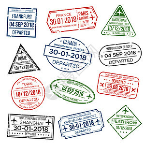 旅行签证护照印章图片