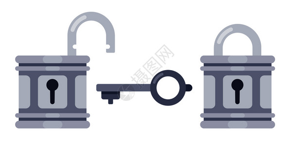 安全钥匙孔汽车钥匙或机械门矢量图图片
