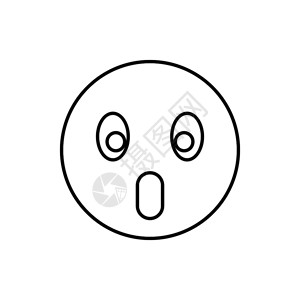 惊吓表情外观风格的张嘴图标孤立在白色背景上张嘴图标的惊吓表情插画