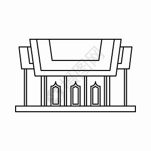 云南西双版纳佛教宫殿插画