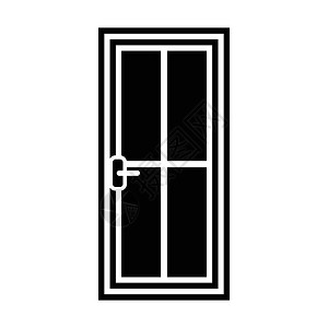 玻璃门简单样式中的玻璃门图标以孤立矢量说明玻璃门图标简单样式插画