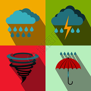 雨季雨伞元素组图图片