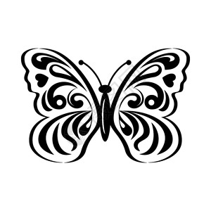 简单图案设计蝴蝶翅膀抽象图案图标简单风格隔离在白色背景上昆虫符号