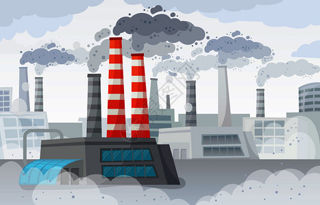 煤污染环境工业烟雾设计图片