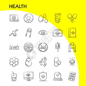 网络印刷品和移动式ux工具箱例如医疗药片院疗病人象形图包的示图片