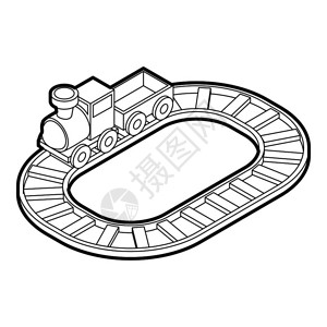 轨道玩具火车插画